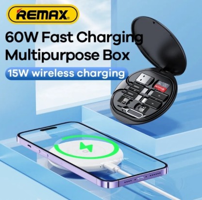 REMAX RP-W80 Wanbo II Series 15W Multipurpose Wireless Charger and Fast Charging Cable Set_1