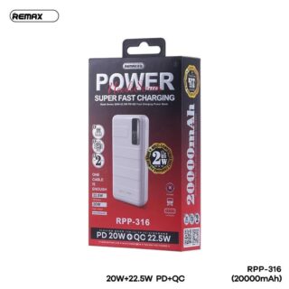 REMAX RPP-316 20000mAh Noah Series PD20W+QC22.5W Fast Charging Power Bank_3