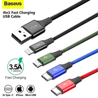Baseus Fast 4-in-1 Cable – iP+Type-C(2)+Micro (1.2m, Black)_1